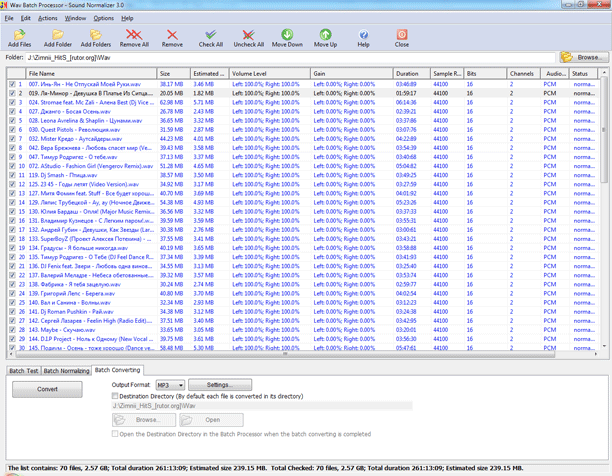 Batch Converting Wav