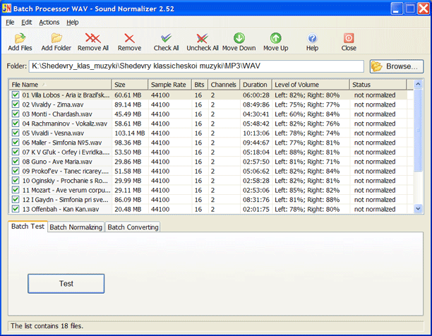 Batch Test Wav